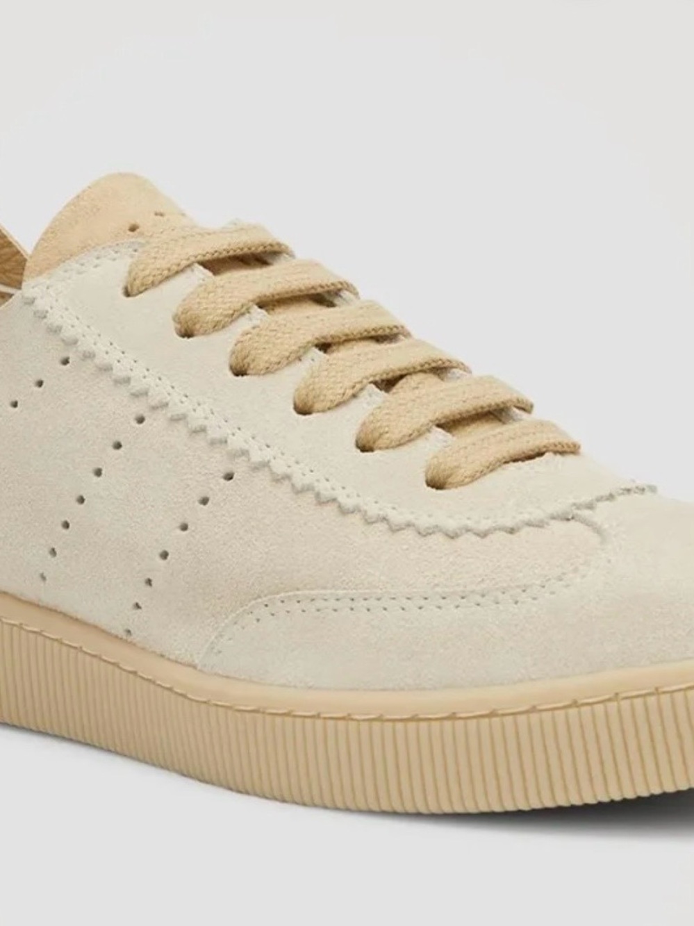 Pedro Garcia Women's Suede Sneaker in Beige and Tan